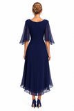 Sheath-Column High-Low Chiffon Wedding Guest Dress CG0378