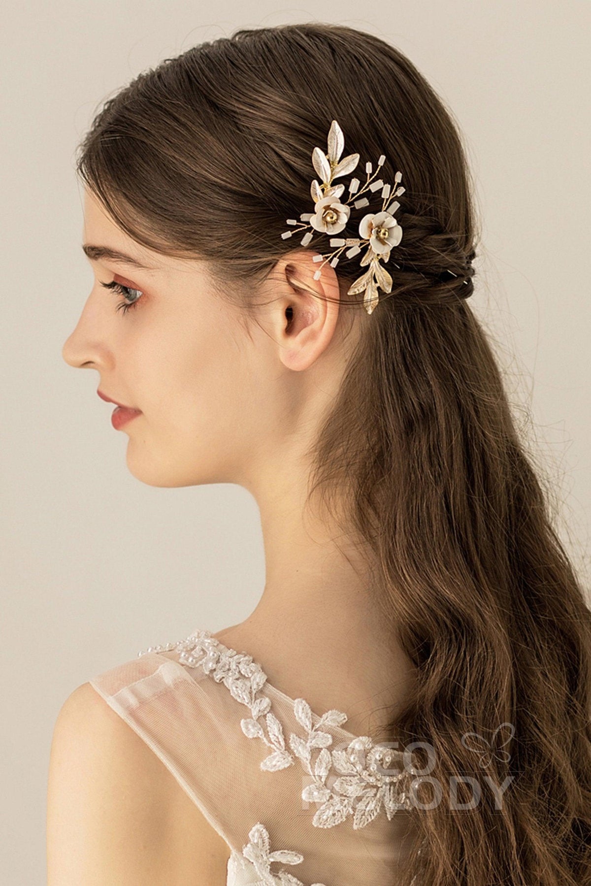 Chic Alloy Hairpins with Flower CH0174 - COCOMELODY