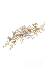 Alloy Hair Combs with Imitation Pearl CH0194 - COCOMELODY