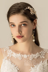 Alloy Hair Combs with Imitation Pearl CH0194 - COCOMELODY