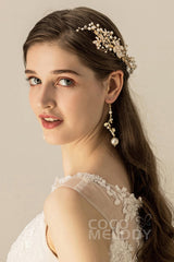 Alloy Hair Combs with Imitation Pearl CH0194 - COCOMELODY