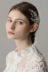Alloy Hair Combs with Imitation Pearl and Crystals CH0210 - COCOMELODY