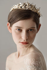 Alloy Tiaras with Imitation Pearl and Crystals CH0217 - COCOMELODY