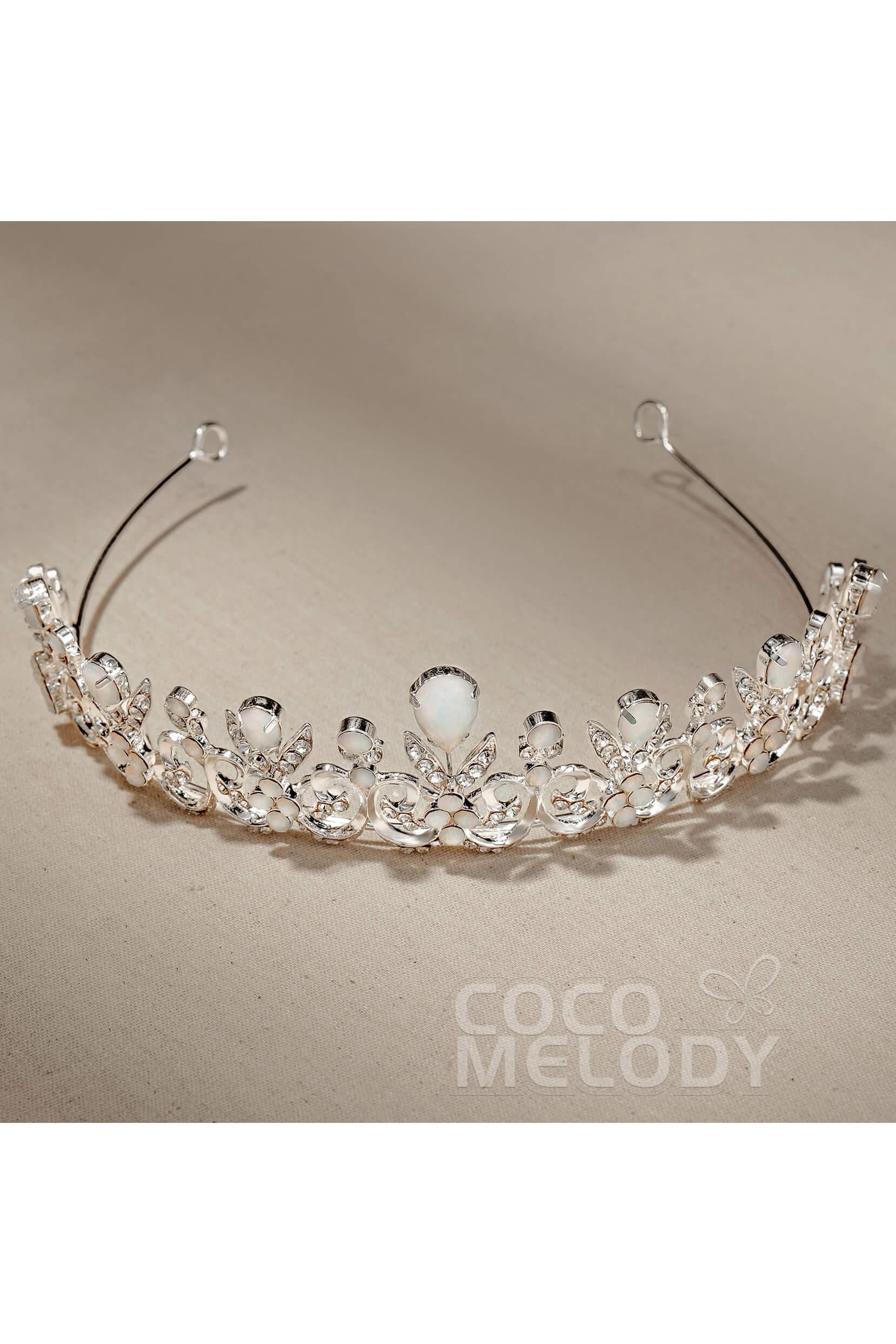 Alloy Tiaras with Rhinestone and Opal CH0271 - COCOMELODY