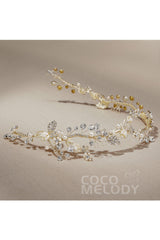 Alloy Headpieces with Imitation Pearl and Rhinestone CH0275 - COCOMELODY