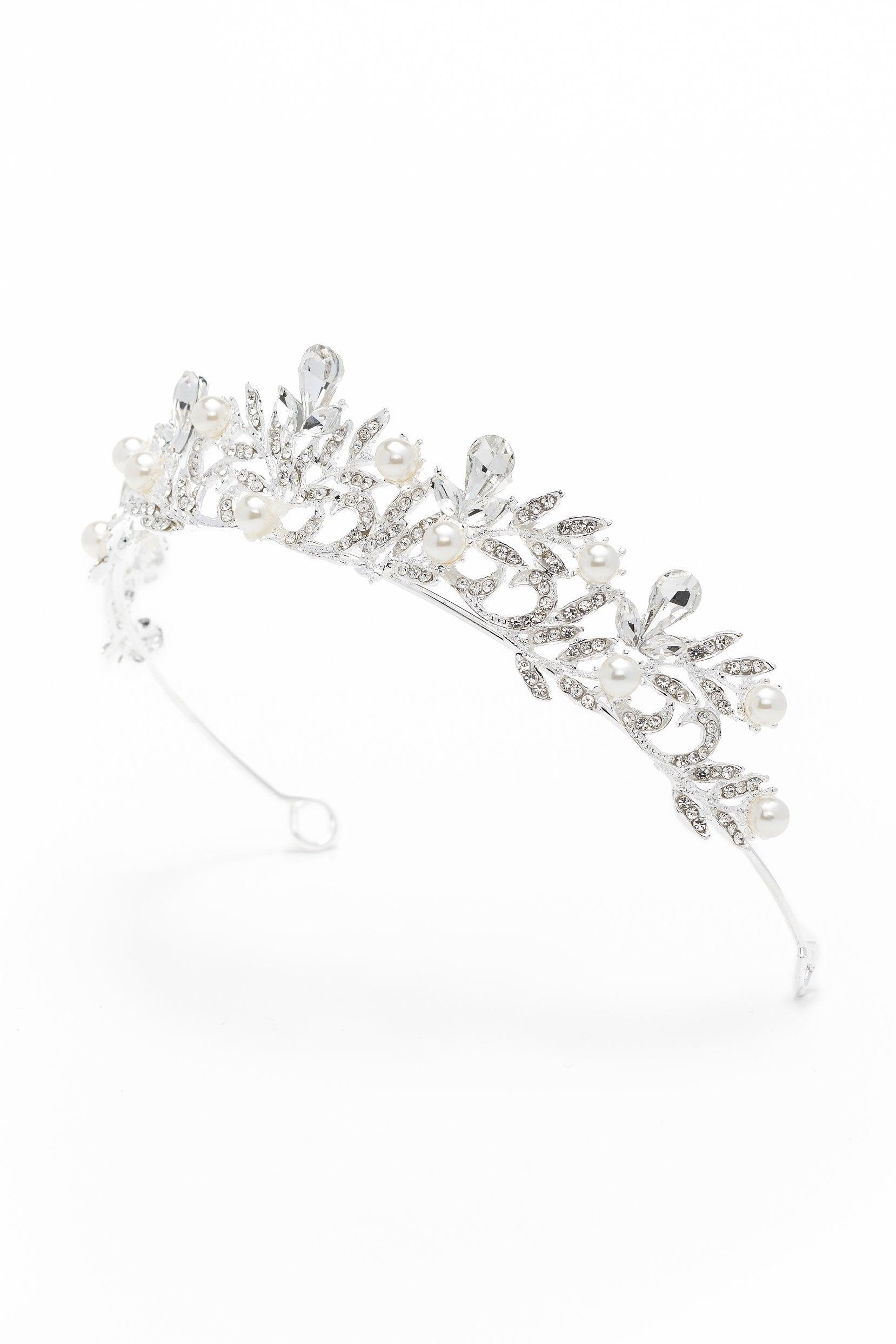 Alloy Tiaras with Imitation Pearl Rhinestone CH0354 - COCOMELODY