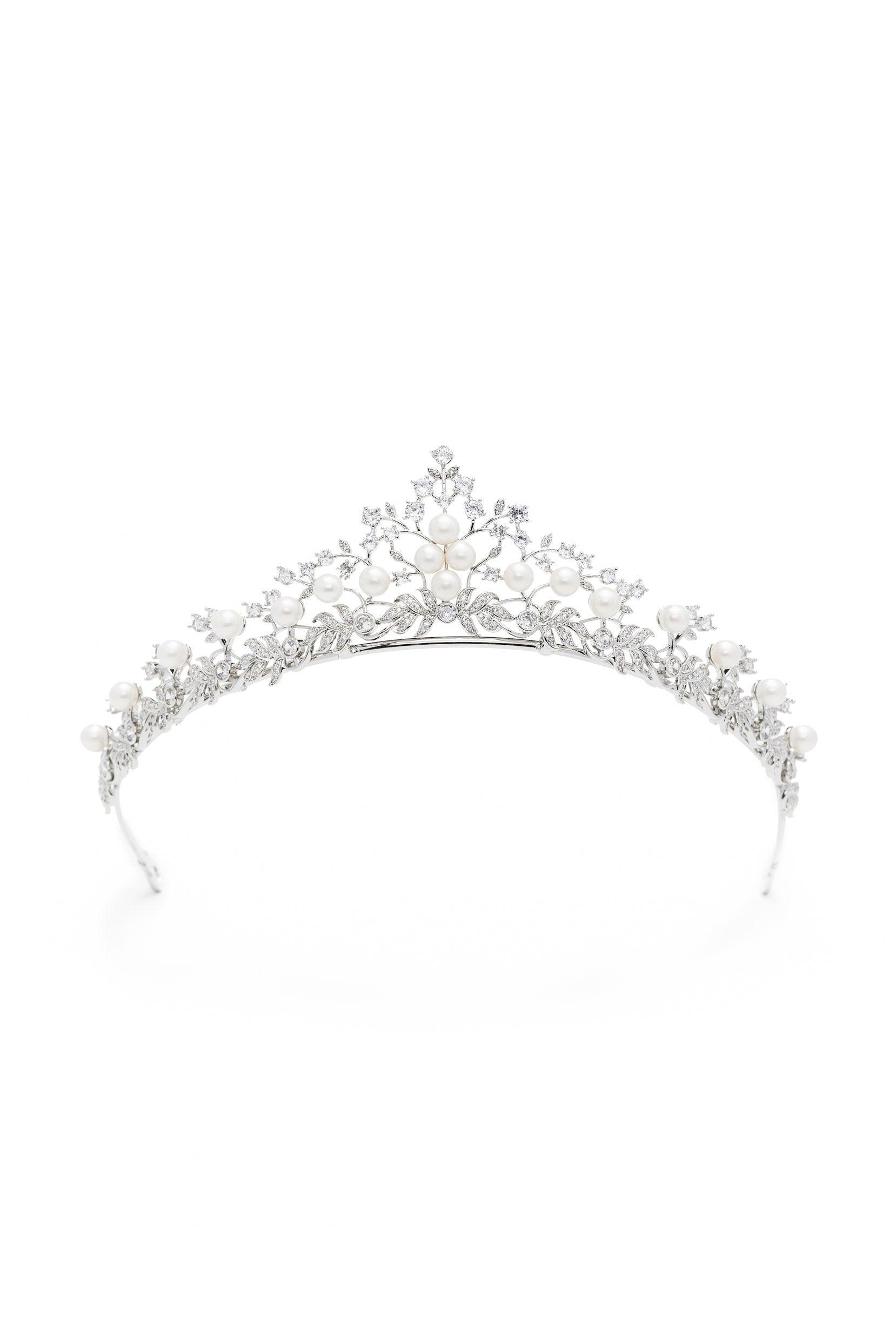 Alloy Tiaras with Imitation Pearl Rhinestone CH0356 - COCOMELODY