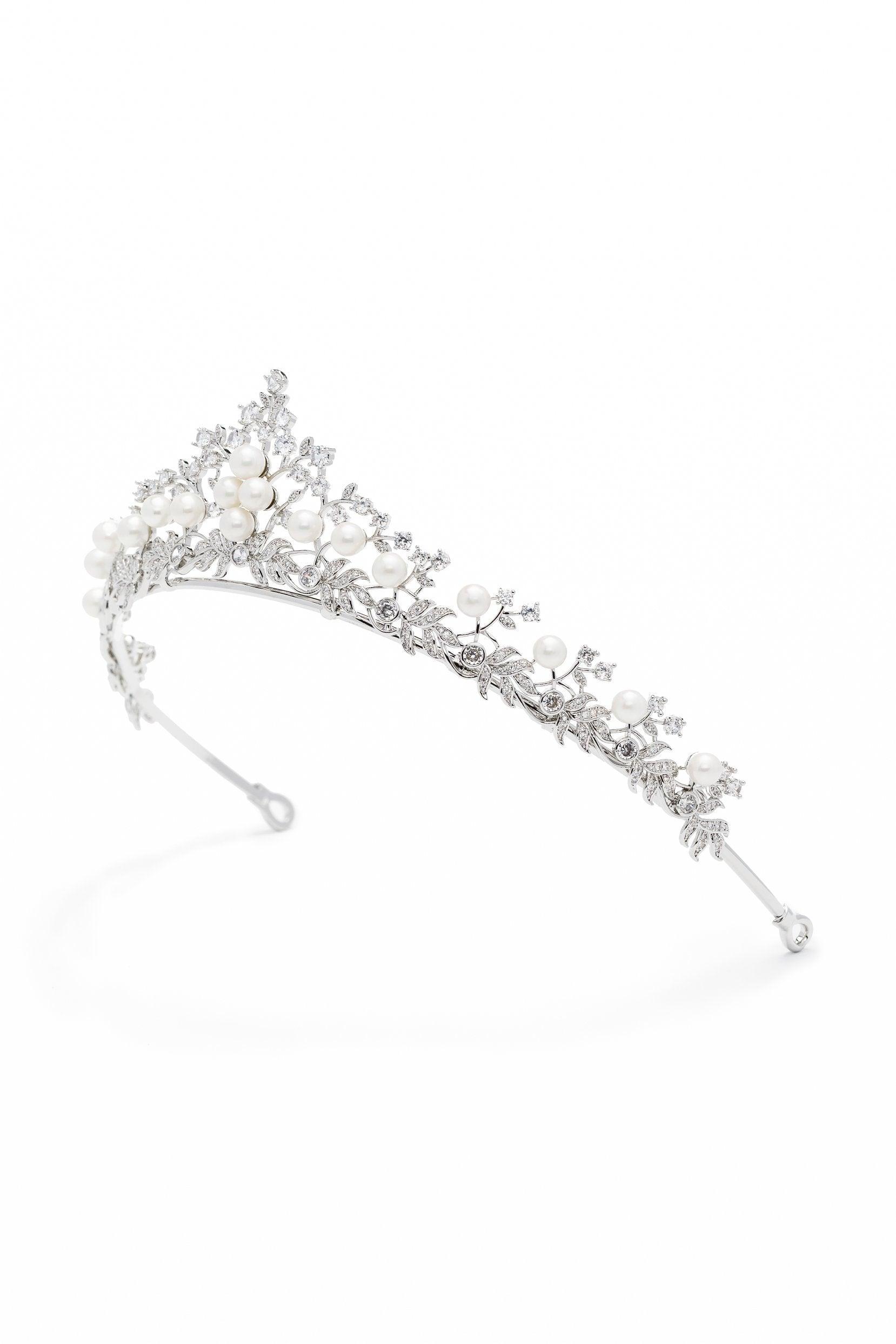 Alloy Tiaras with Imitation Pearl Rhinestone CH0356 - COCOMELODY