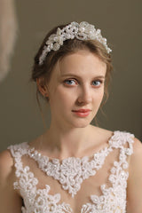 Alloy Headbands with Imitation Pearl CH0361 - COCOMELODY