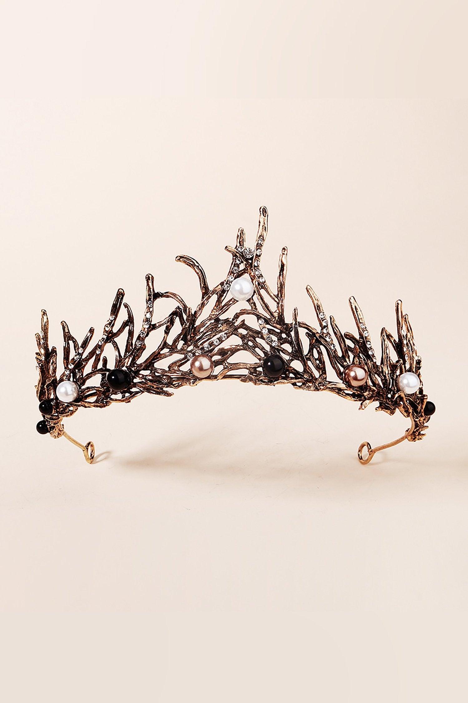 Alloy Tiaras with Imitation Pearl Rhinestone CH0392 - COCOMELODY