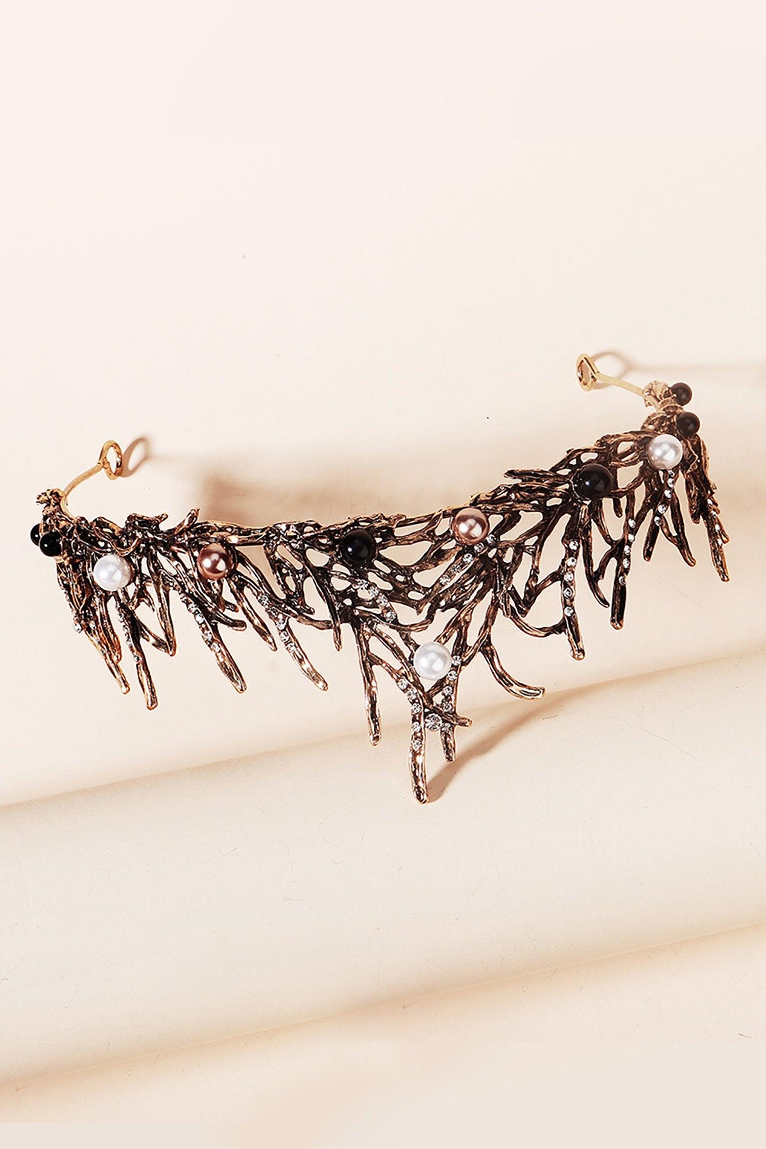 Alloy Tiaras with Imitation Pearl Rhinestone CH0392 - COCOMELODY