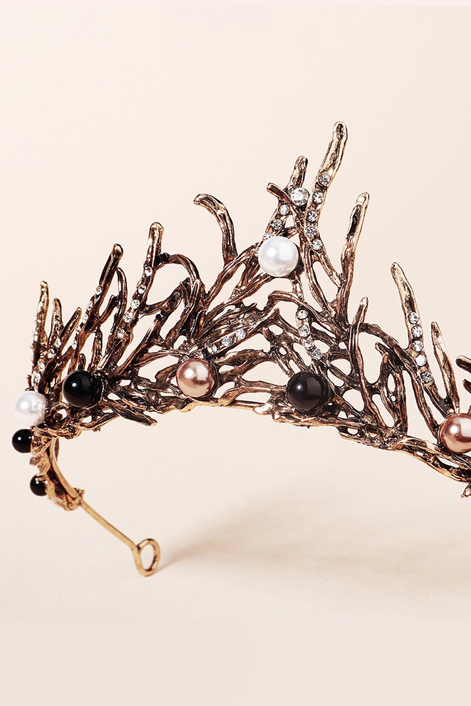 Alloy Tiaras with Imitation Pearl Rhinestone CH0392 - COCOMELODY