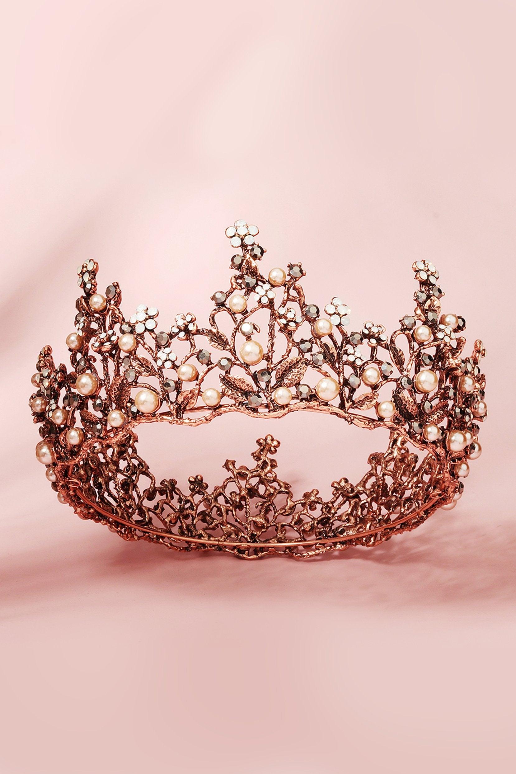 Alloy Tiaras with Imitation Pearl Rhinestone CH0402 - COCOMELODY