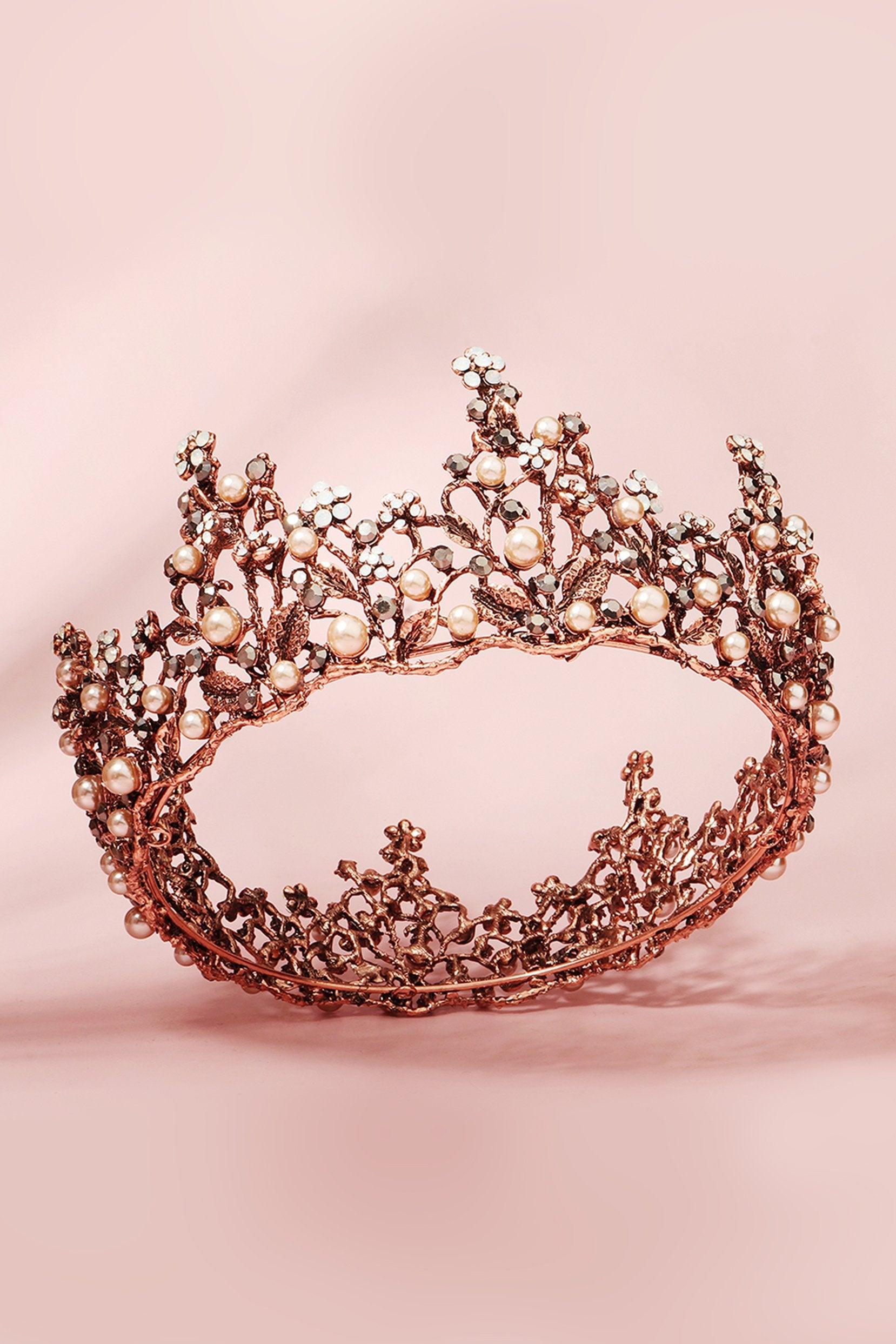 Alloy Tiaras with Imitation Pearl Rhinestone CH0402 - COCOMELODY