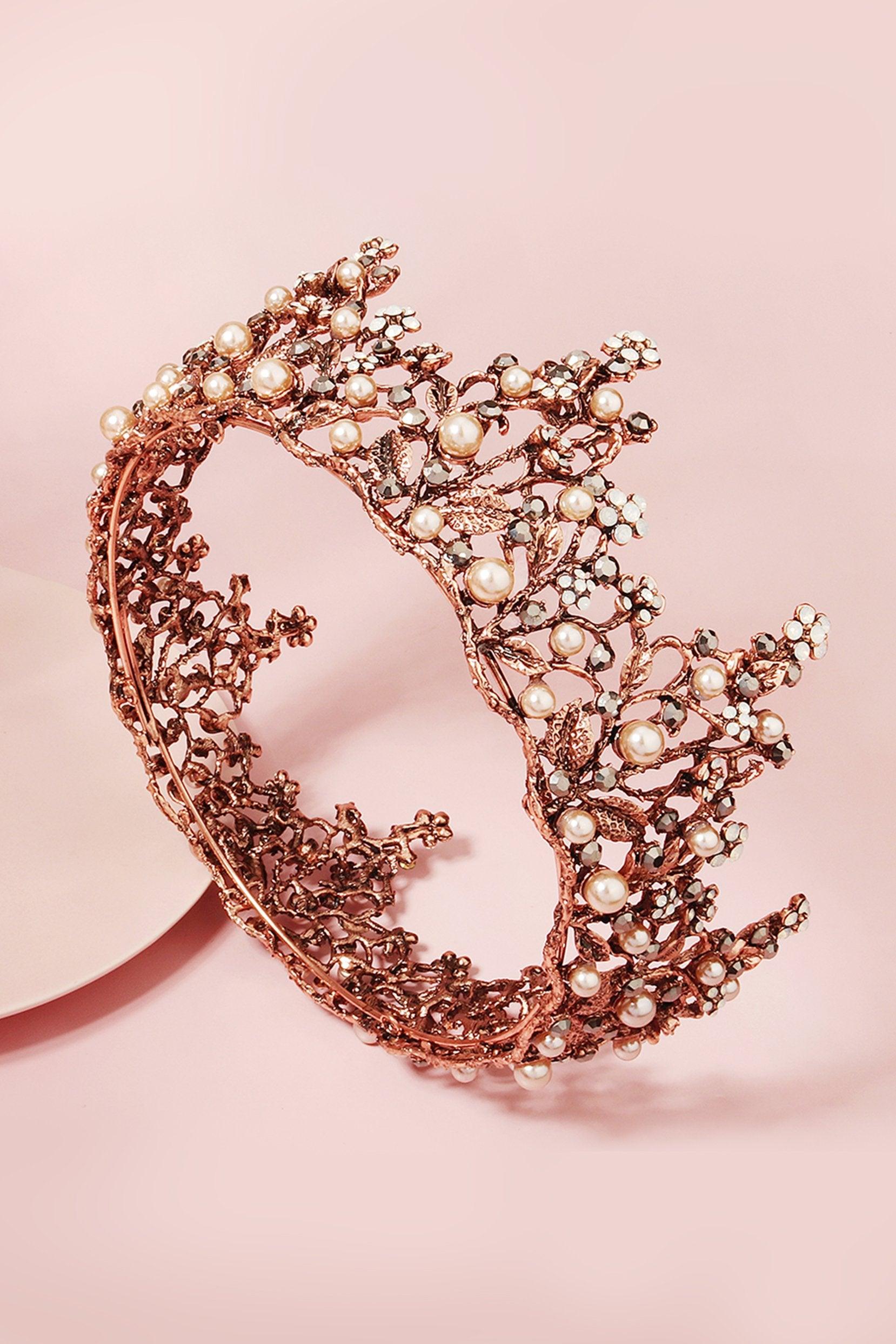 Alloy Tiaras with Imitation Pearl Rhinestone CH0402 - COCOMELODY
