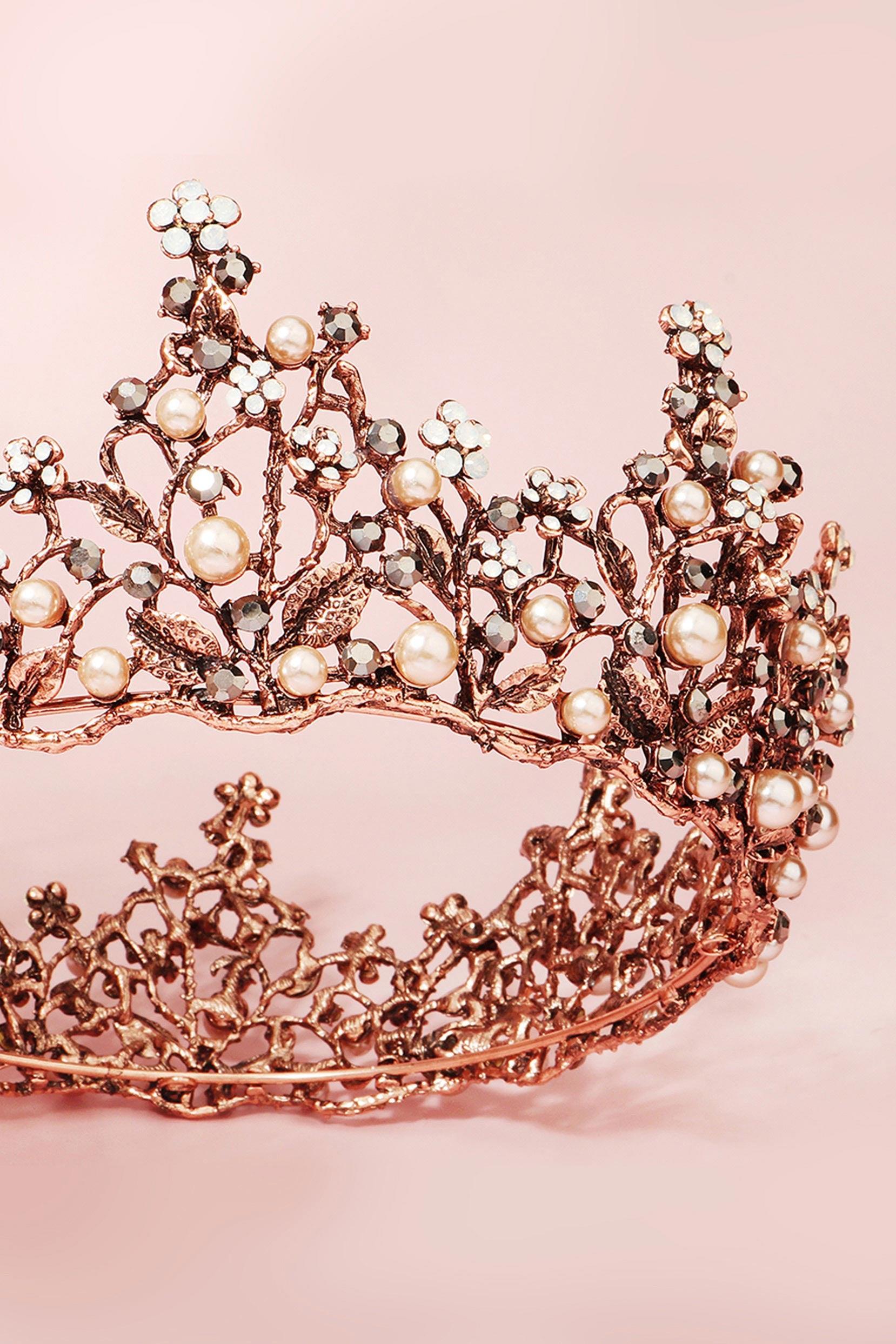 Alloy Tiaras with Imitation Pearl Rhinestone CH0402 - COCOMELODY