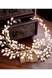 Alloy Hair Combs with Pearls CH0410 - COCOMELODY