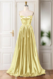 A-Line Sweep-Brush Train Hot Stamping Cloth Prom Dress CS0446 - COCOMELODY