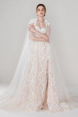 Elegant Tulle Wedding Wrap with Appliques CJ0093 - COCOMELODY