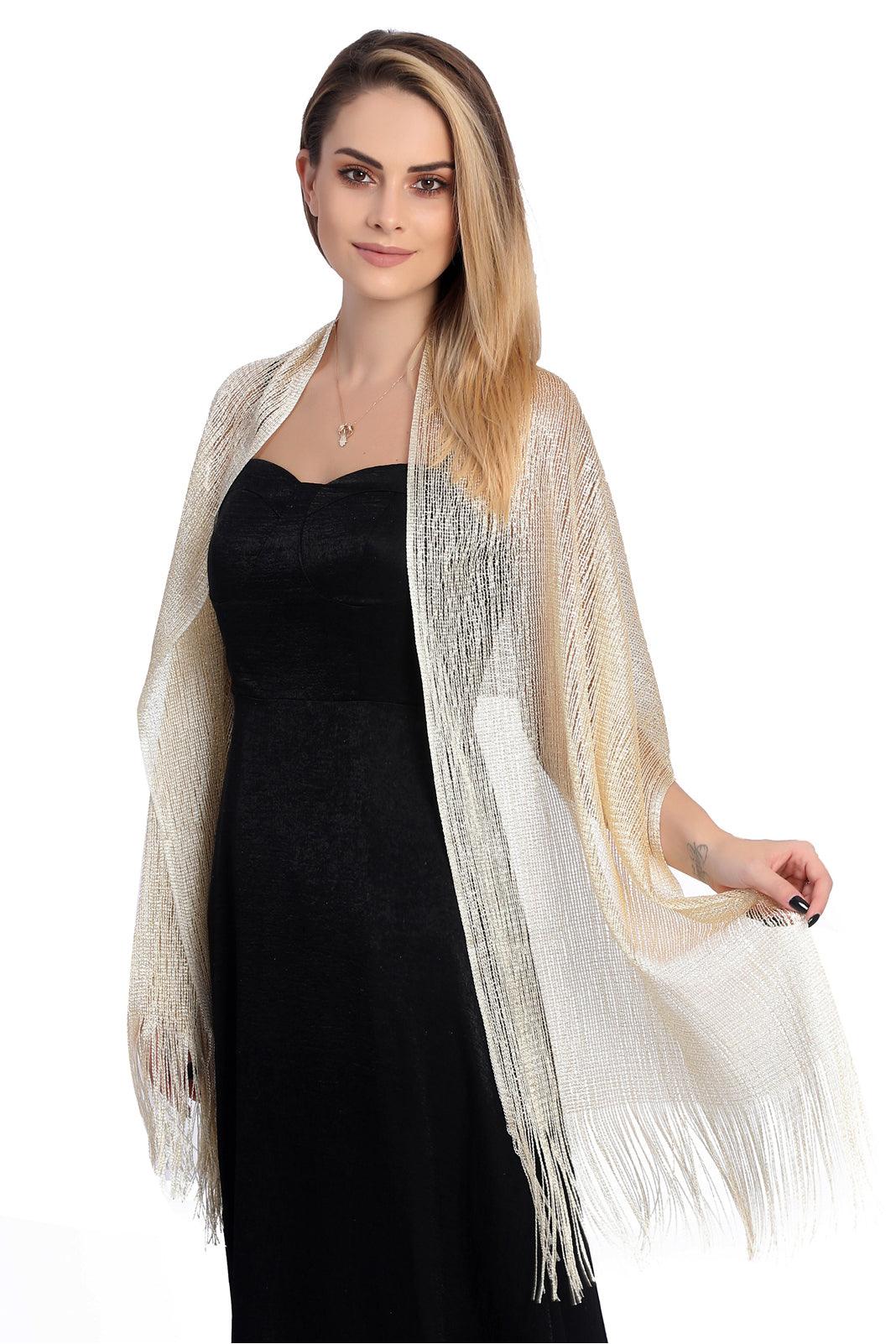 Polyester Shawl with Tassels CJ0102 - COCOMELODY