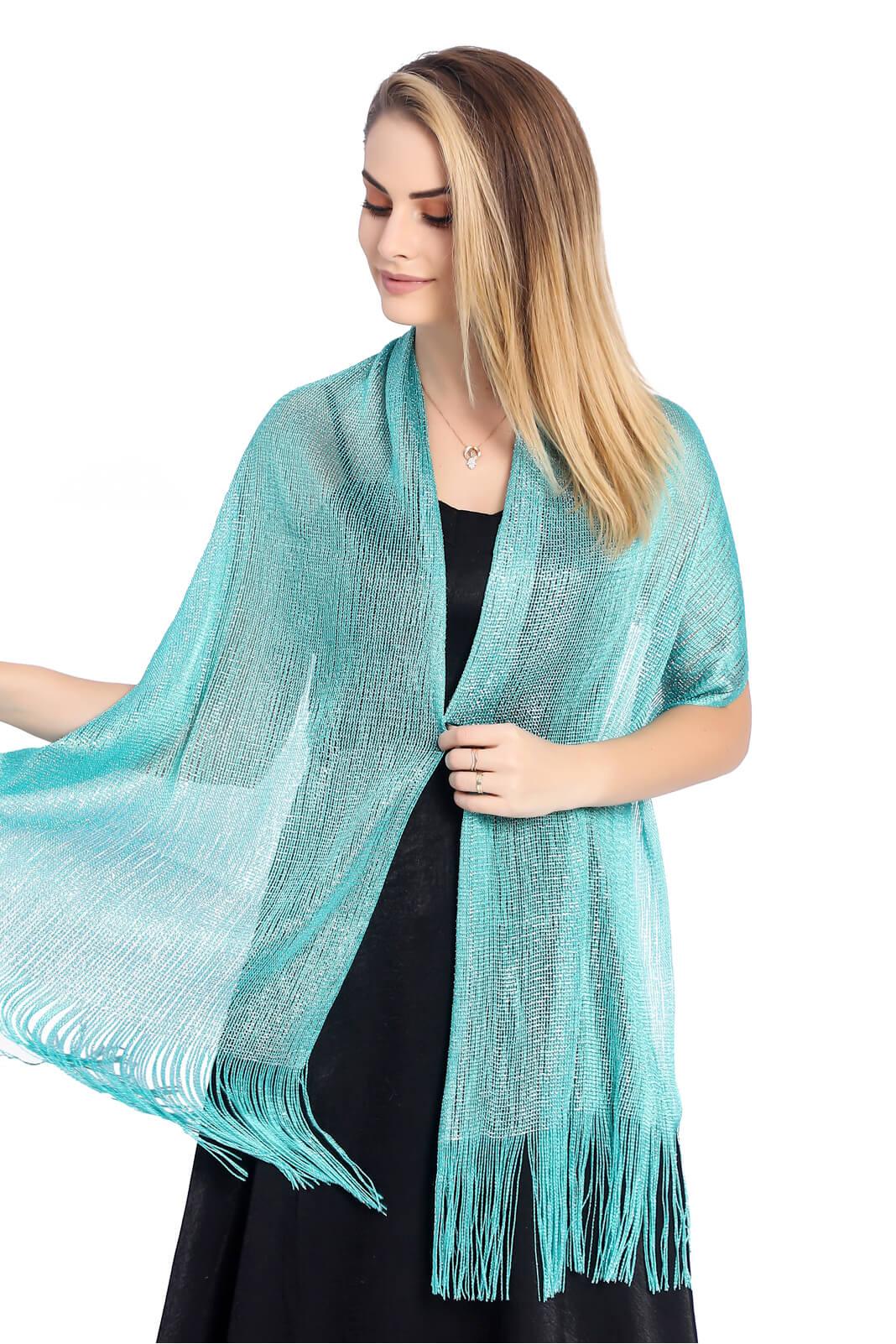 Polyester Shawl with Tassels CJ0102 - COCOMELODY