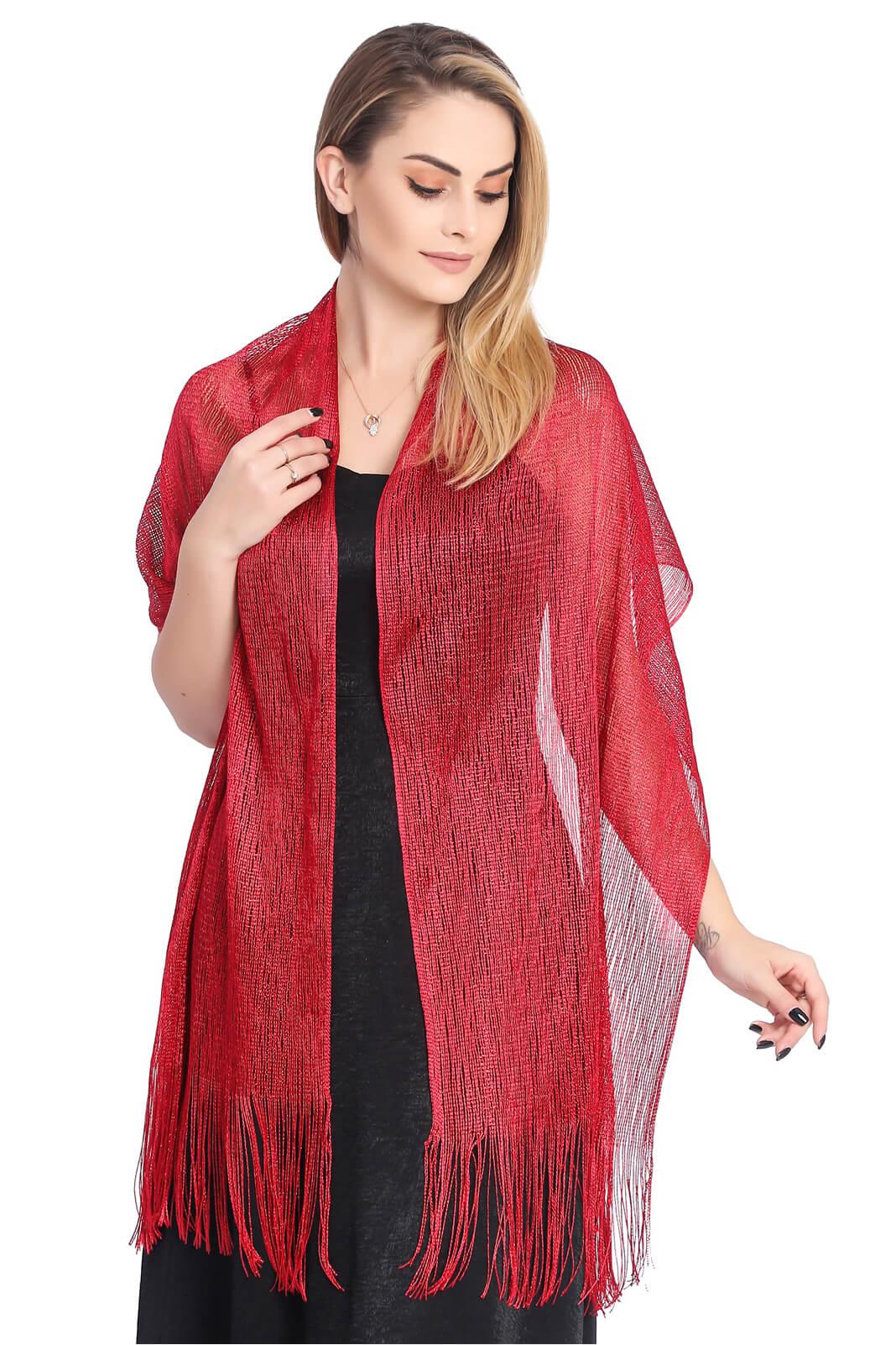 Polyester Shawl with Tassels CJ0102 - COCOMELODY