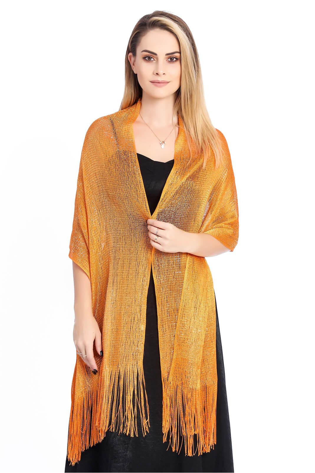Polyester Shawl with Tassels CJ0102 - COCOMELODY