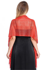 Polyester Shawl with Tassels CJ0102 - COCOMELODY