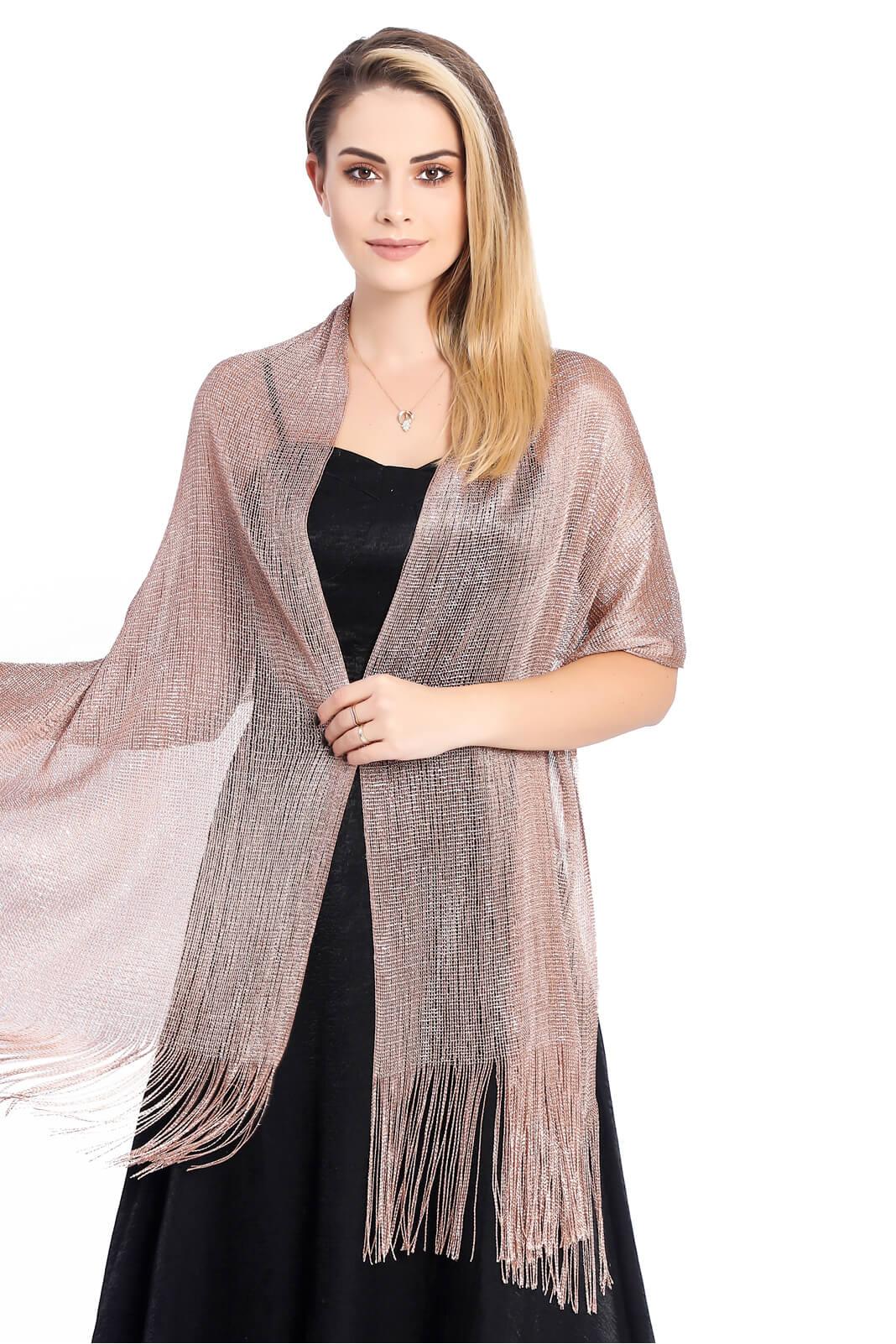 Polyester Shawl with Tassels CJ0102 - COCOMELODY