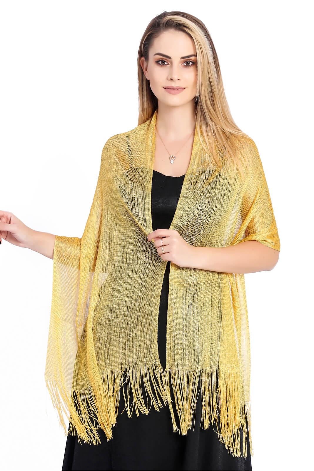 Polyester Shawl with Tassels CJ0102 - COCOMELODY