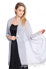 Chiffon Shawl with Tassels CJ0108 - COCOMELODY