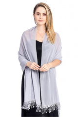 Chiffon Shawl with Tassels CJ0108 - COCOMELODY