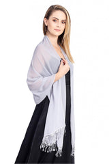 Chiffon Shawl with Tassels CJ0108 - COCOMELODY