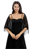 Lace Shawl with Tassels CJ0113 - COCOMELODY