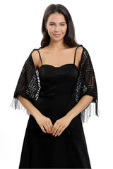 Lace Shawl with Tassels CJ0113 - COCOMELODY
