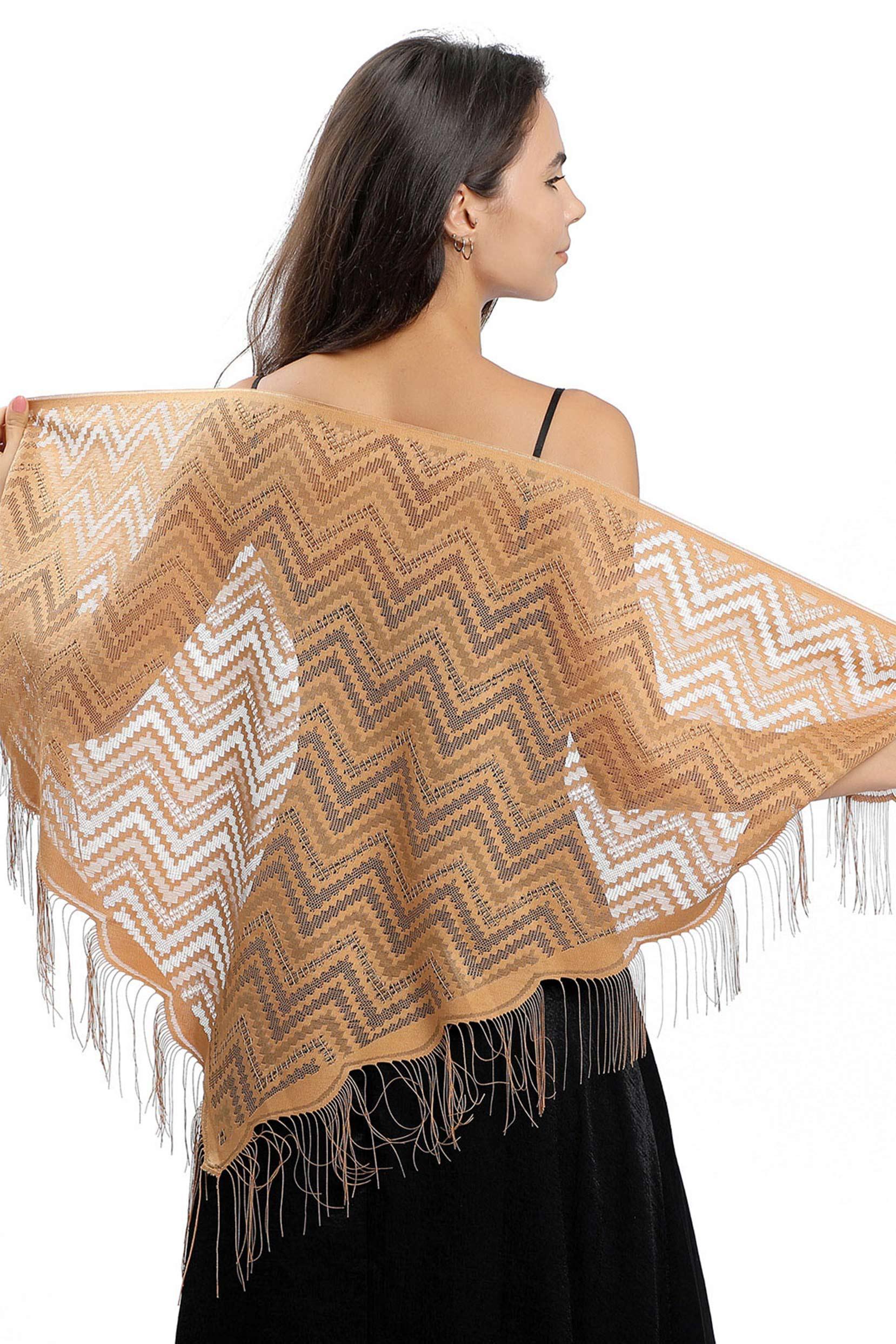 Lace Shawl with Tassels CJ0113 - COCOMELODY