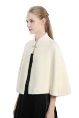 Faux Fur Shawl with Clasp CJ0121 - COCOMELODY