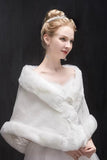 Faux Fur Shawl with Clasp CJ0129 - COCOMELODY