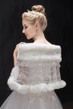 Faux Fur Shawl with Clasp CJ0133 - COCOMELODY