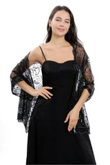 Lace Shawl with Sequined CJ0137 - COCOMELODY