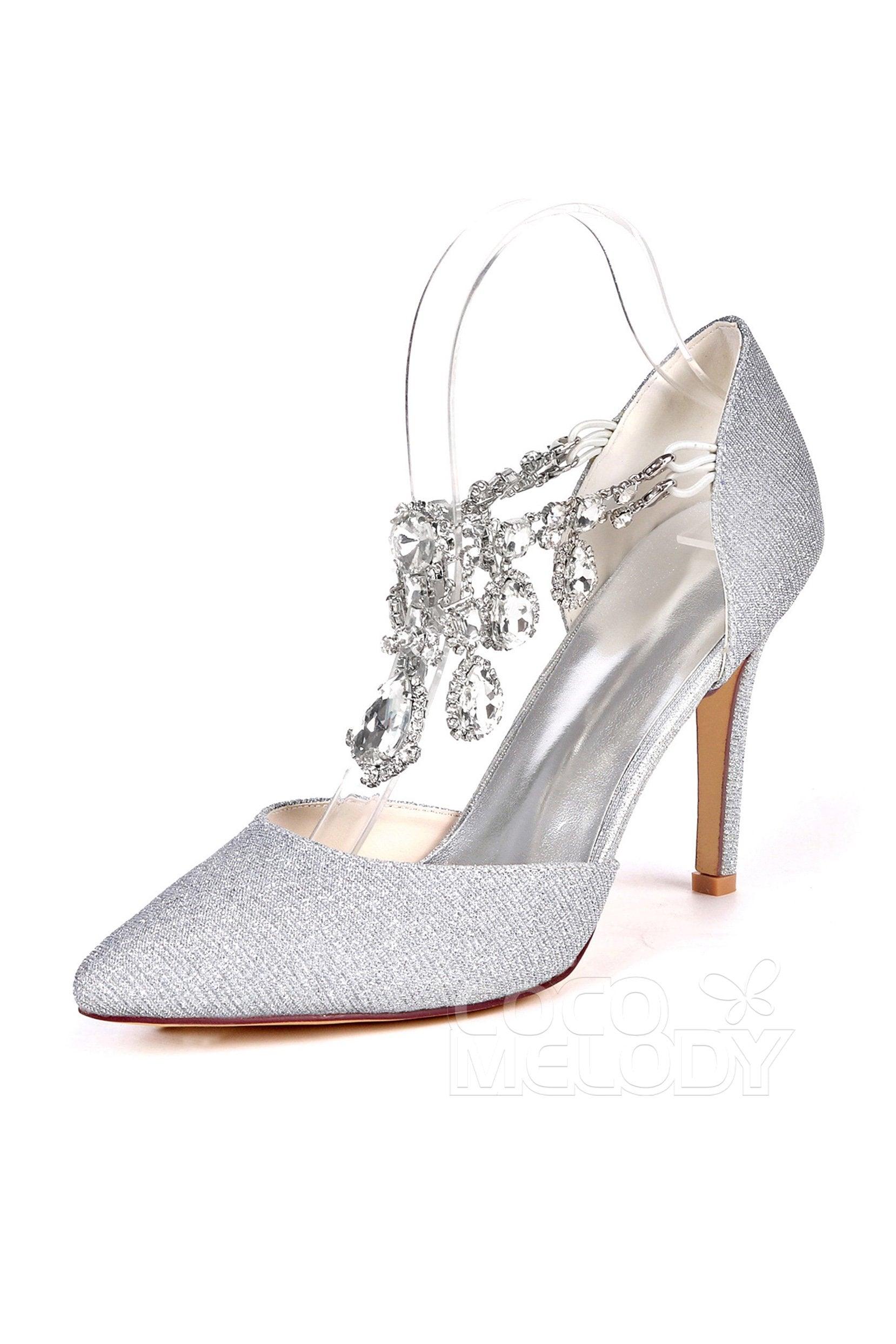 Stiletto Heel Sparkling Heels Dress Shoes CK0065 - COCOMELODY