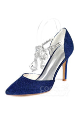Stiletto Heel Sparkling Heels Dress Shoes CK0065 - COCOMELODY
