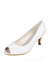 Low Heel Sparkling Peep Toe Bridal Shoes CK0069 - COCOMELODY