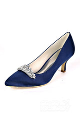 Low Heel Silk-Like Pointed Toe Wedding shoes CK0072 - COCOMELODY
