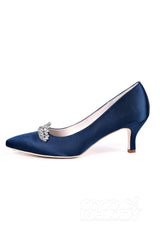 Low Heel Silk-Like Pointed Toe Wedding shoes CK0072 - COCOMELODY