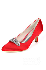 Low Heel Silk-Like Pointed Toe Wedding shoes CK0072 - COCOMELODY