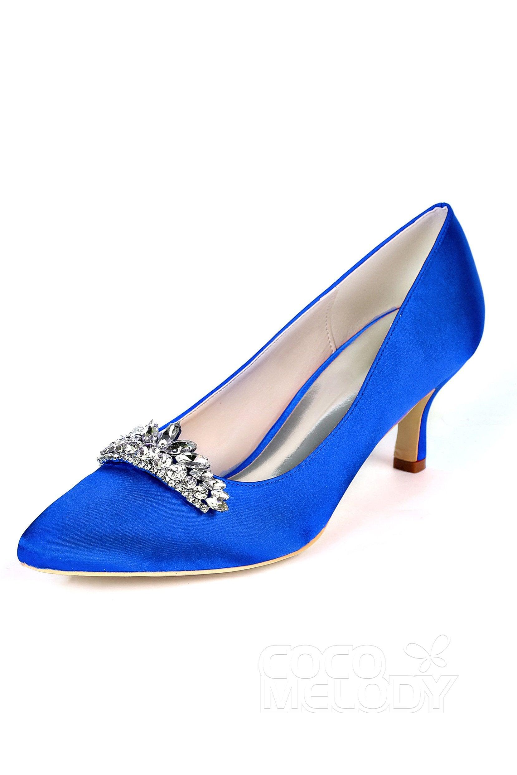 Low Heel Silk-Like Pointed Toe Wedding shoes CK0072 - COCOMELODY