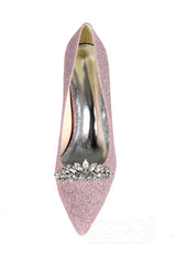 Low Heel Sparkling Pointed Toe Wedding shoes CK0075 - COCOMELODY