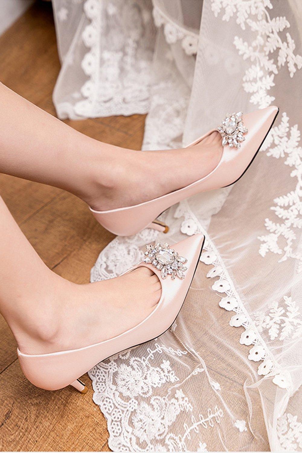 Stiletto Heel 5cm Satin Heels Bridal Shoes CK0109 - COCOMELODY