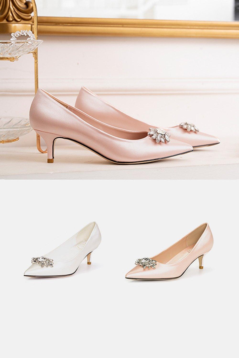 Stiletto Heel 5cm Satin Heels Bridal Shoes CK0109 - COCOMELODY